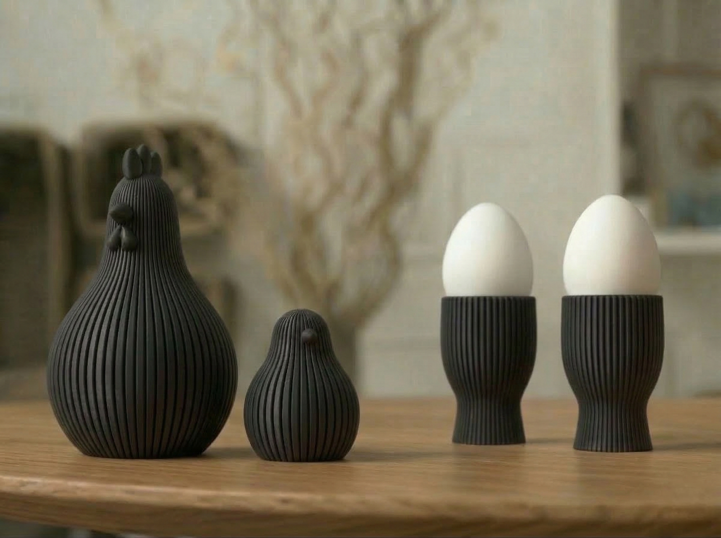 00 🐣 | Osterfrühstück Bundle - Mutter Henne, Küken & Eierbecher