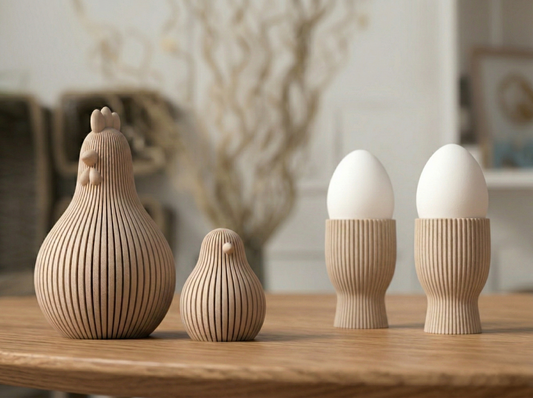 00 🐣 | Osterfrühstück Bundle - Mutter Henne, Küken & Eierbecher