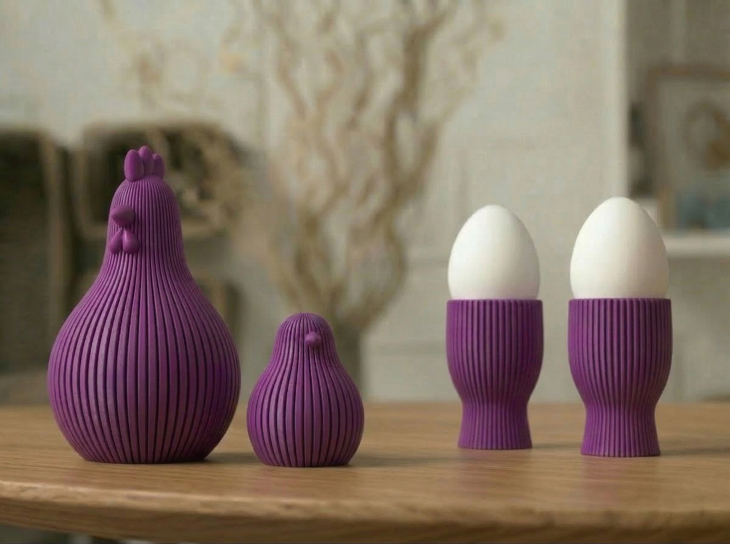 00 🐣 | Osterfrühstück Bundle - Mutter Henne, Küken & Eierbecher
