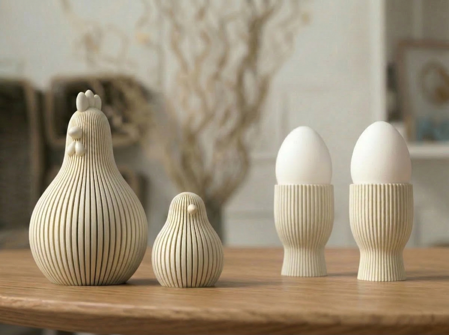 00 🐣 | Osterfrühstück Bundle - Mutter Henne, Küken & Eierbecher