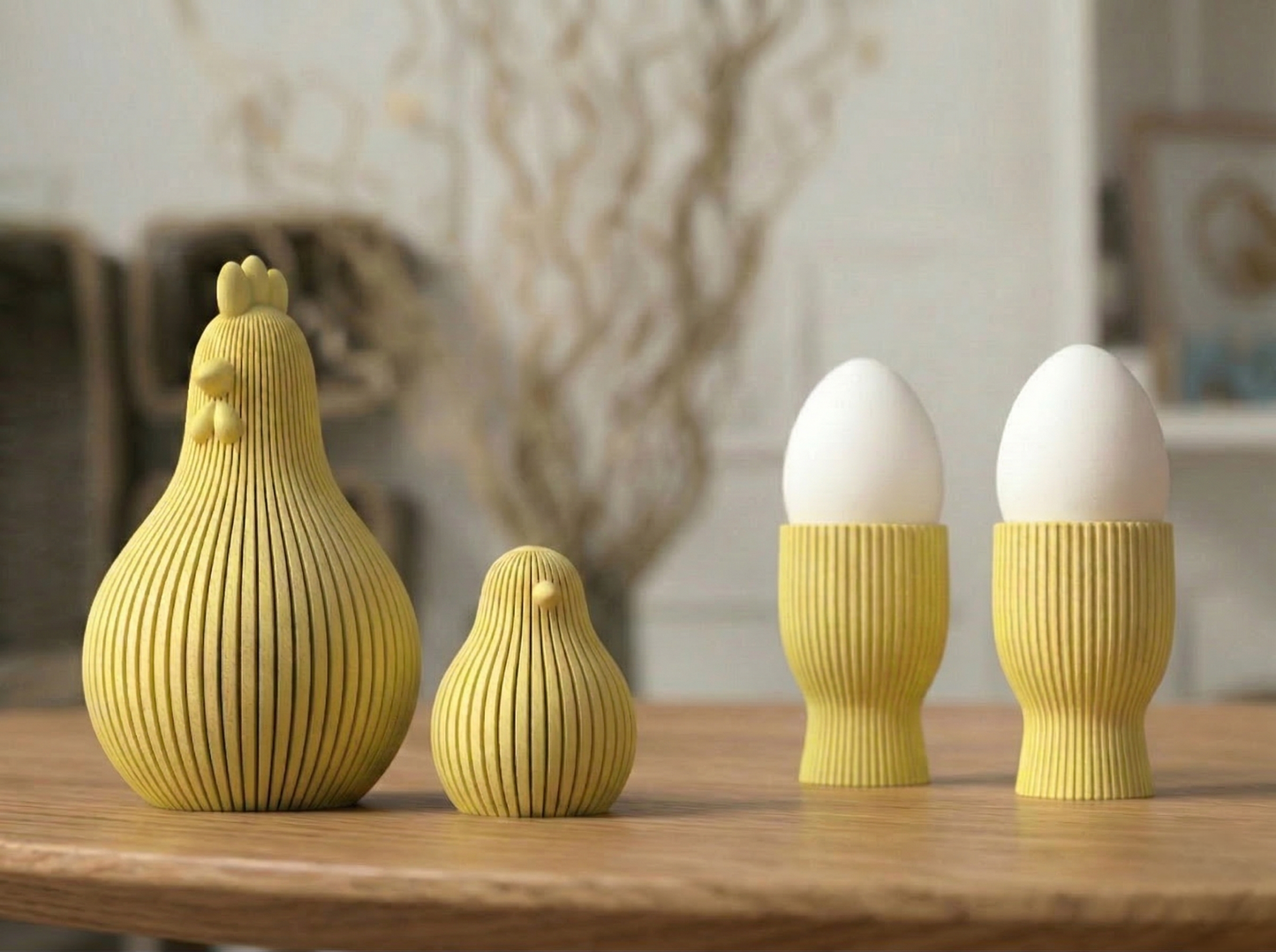 00 🐣 | Osterfrühstück Bundle - Mutter Henne, Küken & Eierbecher